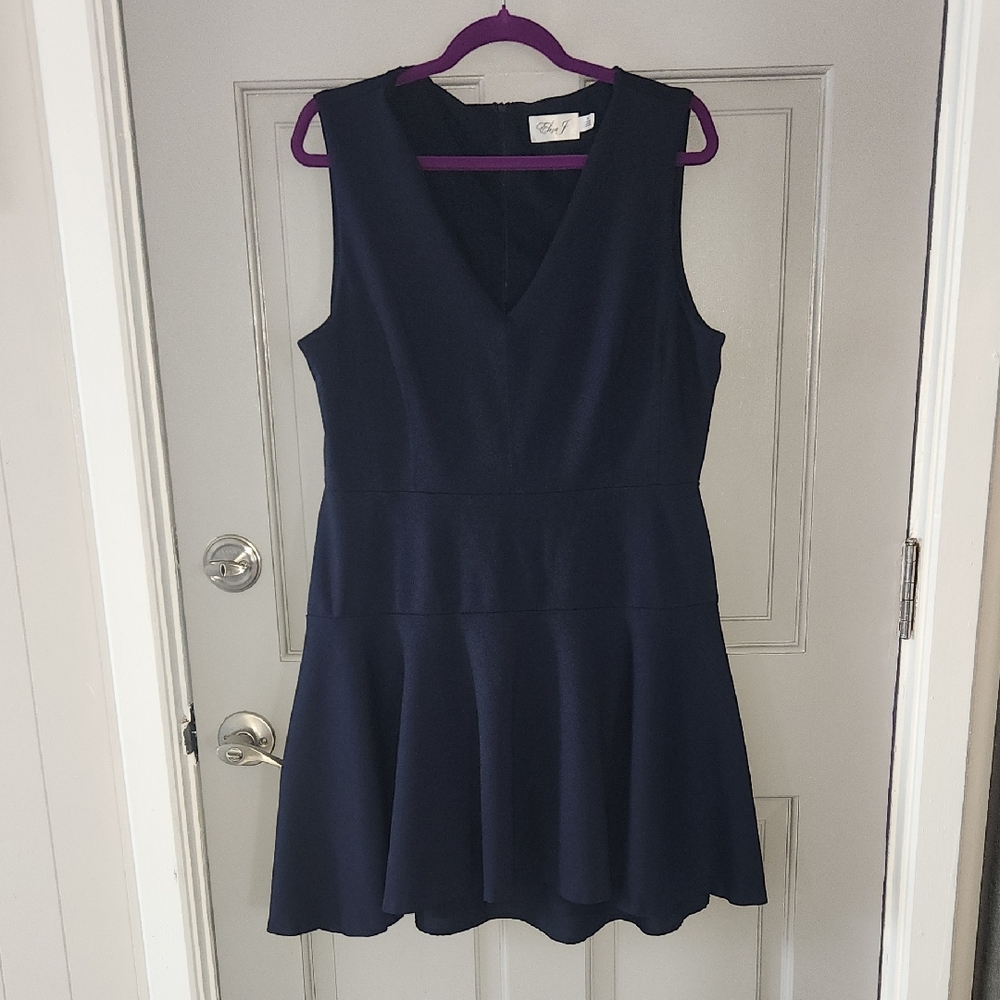 Eliza J Navy Blue Fit & Flare Mini Dress Sz. 16